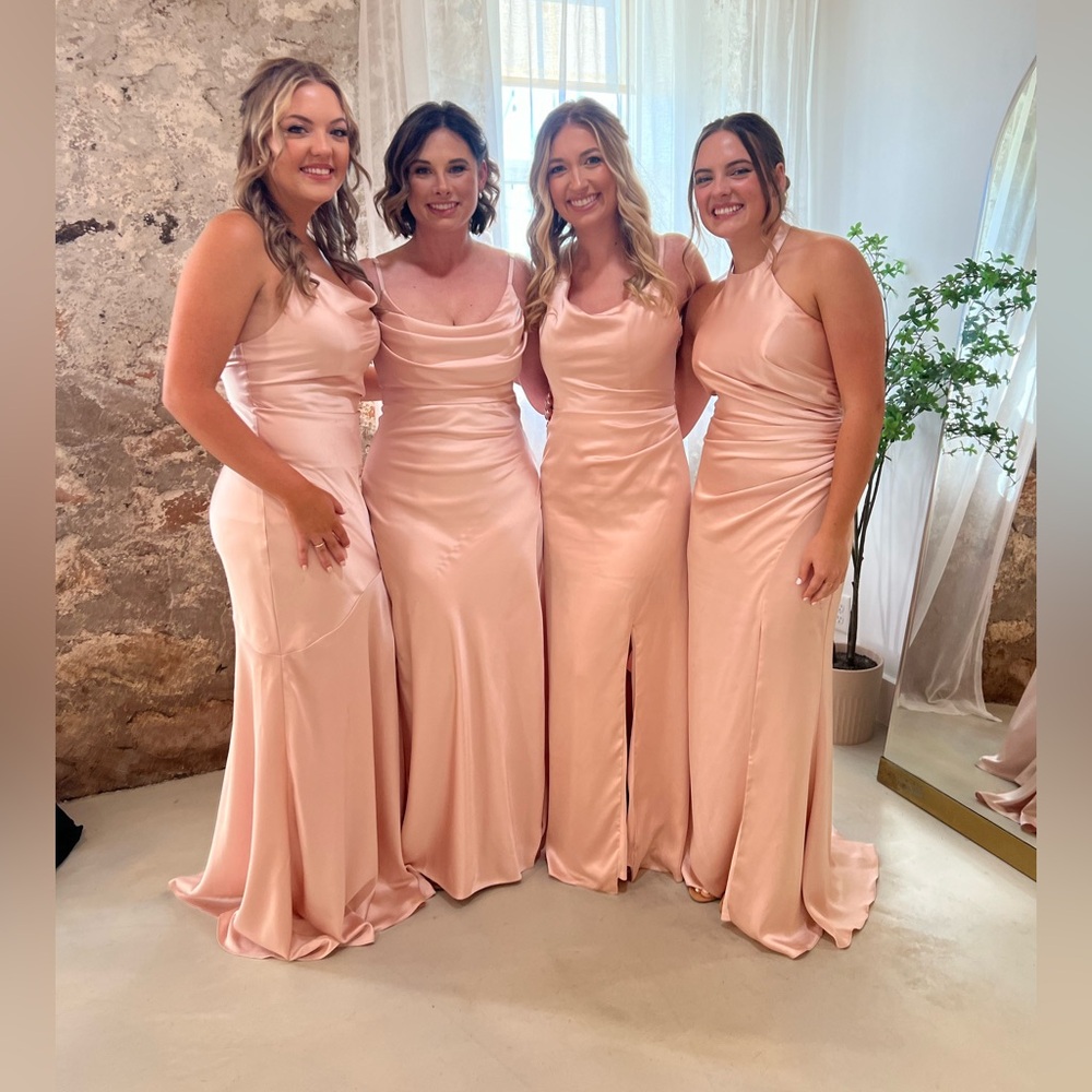 Revelry Maxine Satin Dress Size 4 Blush - 705